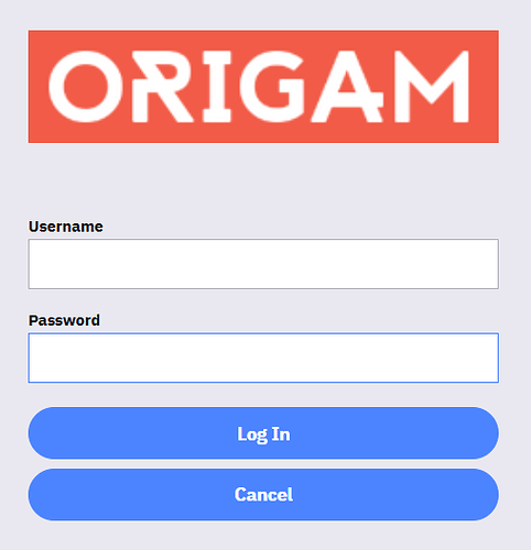 Client app login screen
