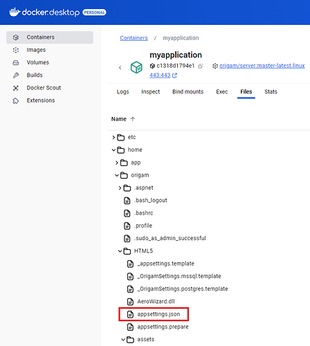 Docker container files in Linux