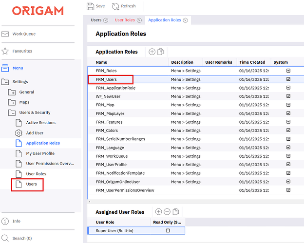 Default Application roles