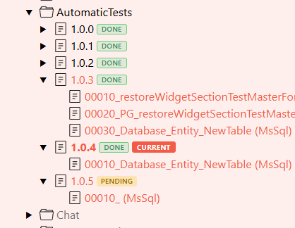 Deployment status badges in the model tree